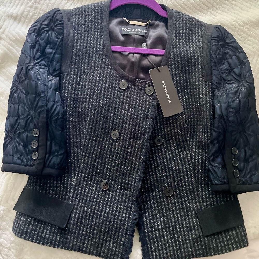 Dolce & Gabbana Black Blazer with Dramatic Sleeves